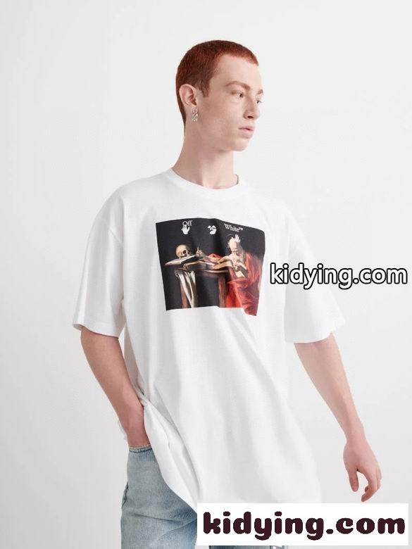 ゆったり 着心地いい プリント オフホワイト 半袖Tシャツ コピー 春夏 定番 相性抜群 カジュアル オシャレ ホワイト ブラック-0