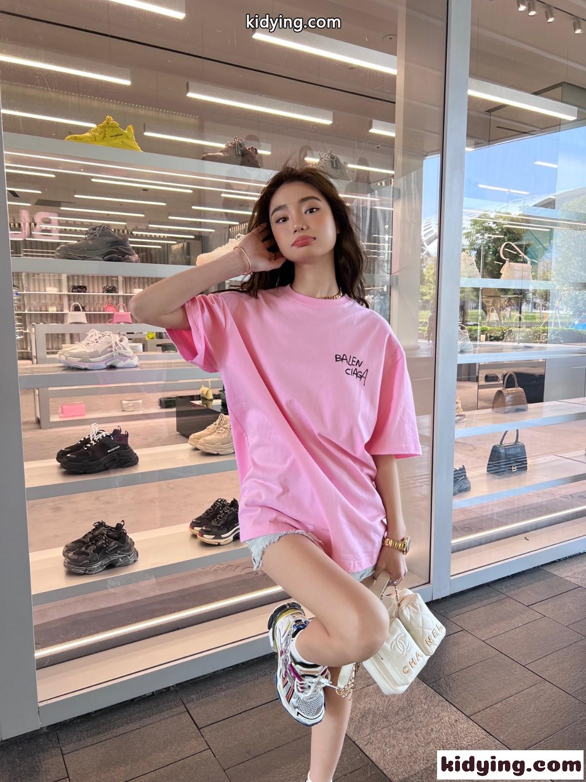 4色あり カジュアル ゆったり クルーネック バレンシアガ 半袖tシャツ コピー ロゴ 体型カバー 着痩せ トップス-5