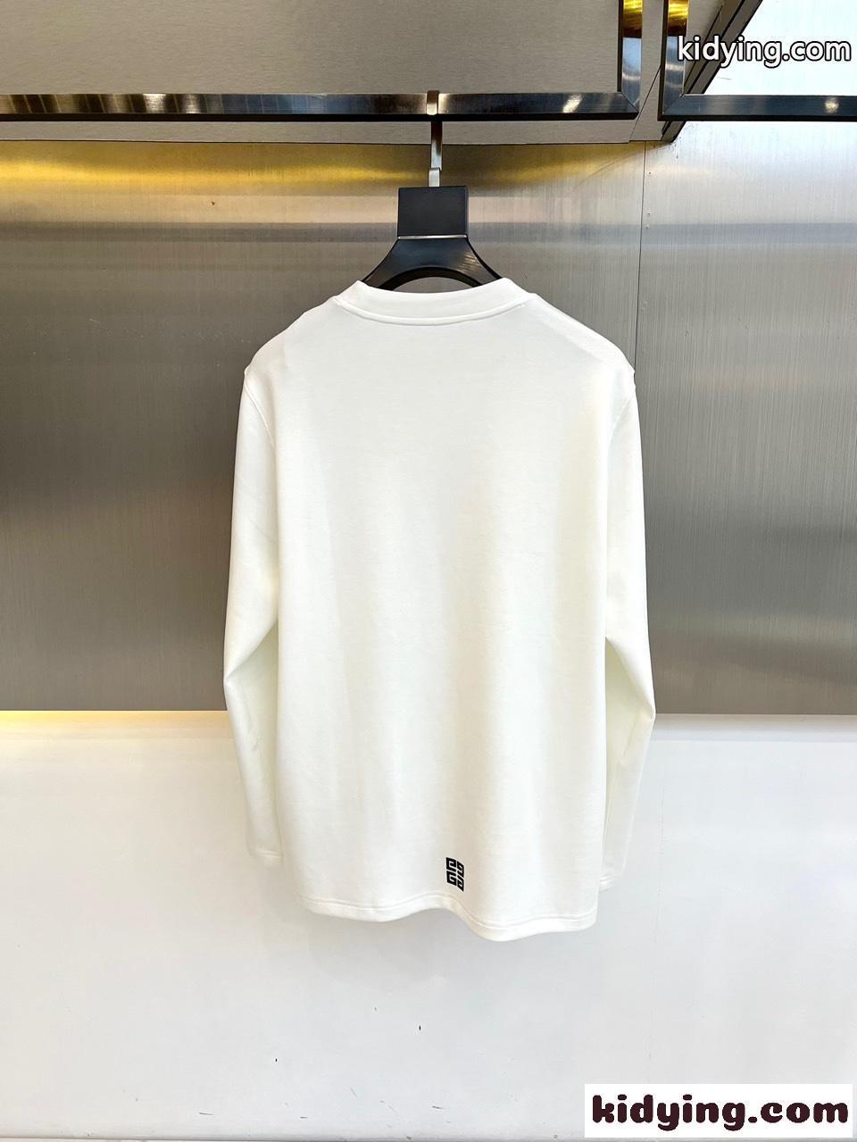 定番 合わせやすい クルーネック 長袖Tシャツ ジバンシィ Tシャツ コピー ホワイト-3