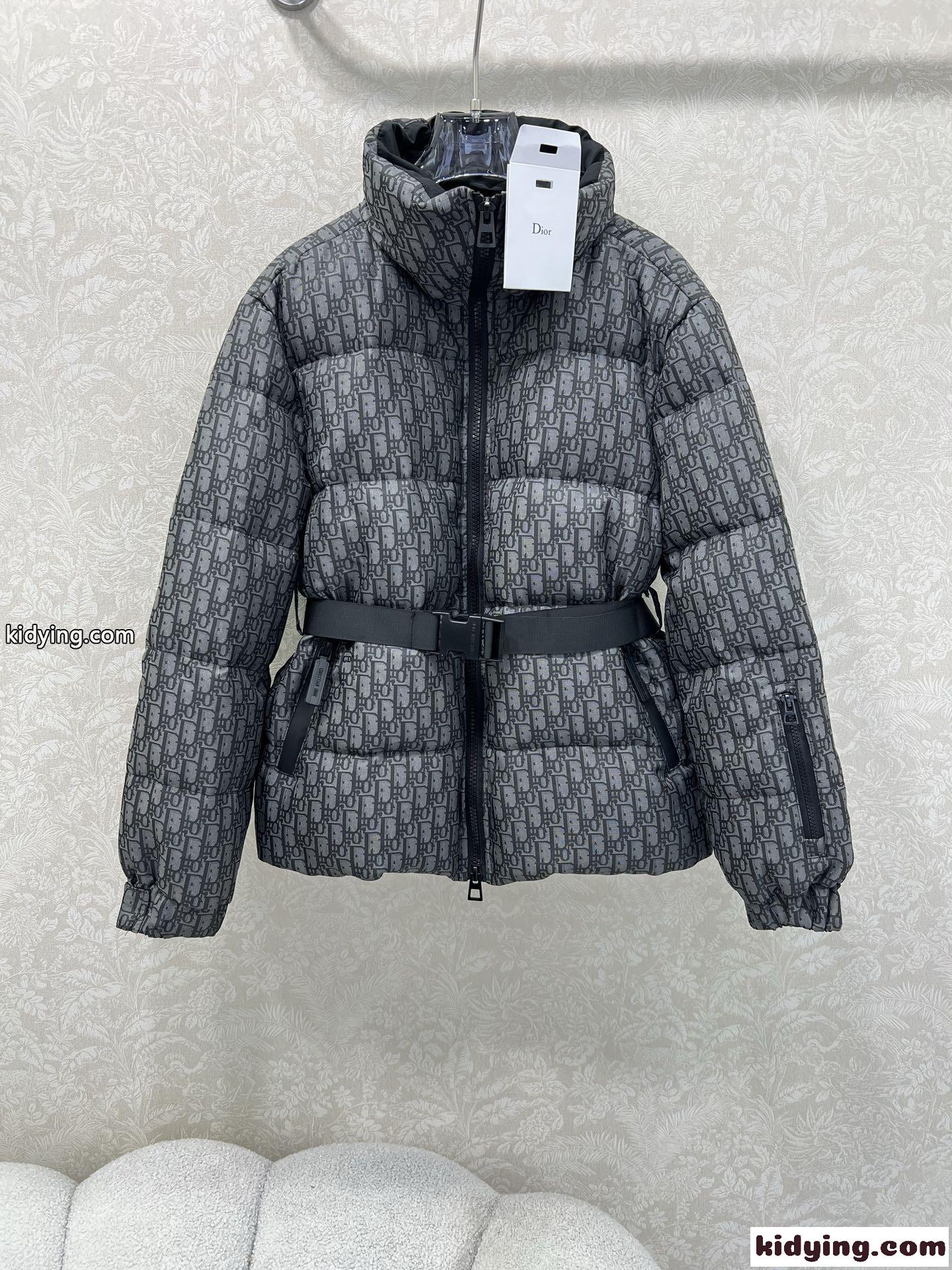 DiorAlps ベルト付き パファージャケット クリスチャン・ディオール ダウンジャケット 偽物 ブラック-1
