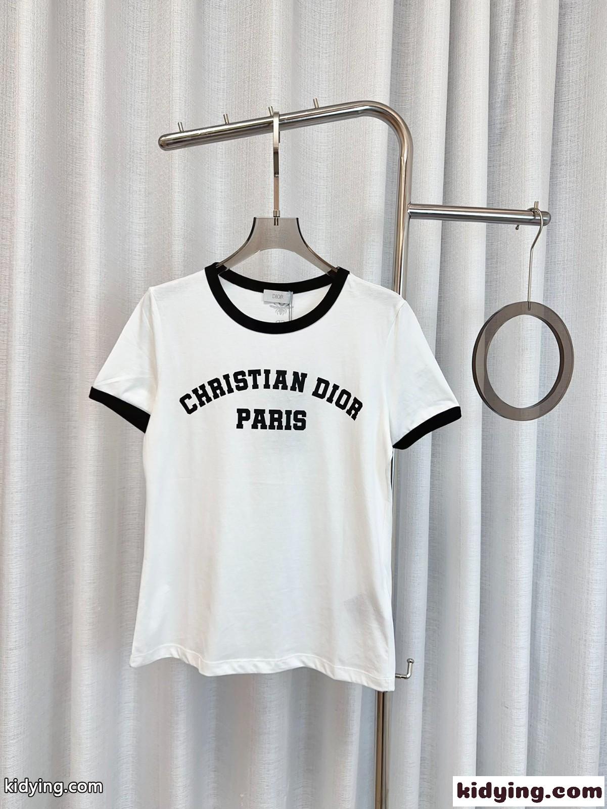 カジュアル ロゴ コットンTシャツ クリスチャン・ディオール Tシャツ コピー レディース-1