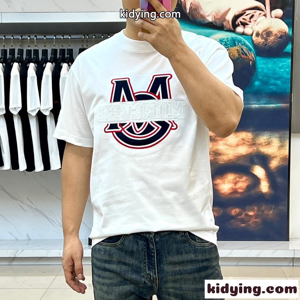 モンクレール Tシャツ コピー 定番 カジュアル 半袖Tシャツ クルーネック ホワイト-1