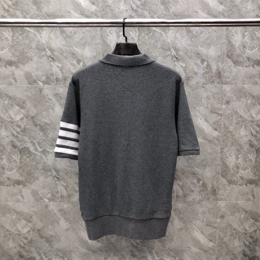 カジュアル おしゃれ 4BAR ショートスリーブ ポロ トムブラウン Tシャツ コピー メンズ ライトグレー-4