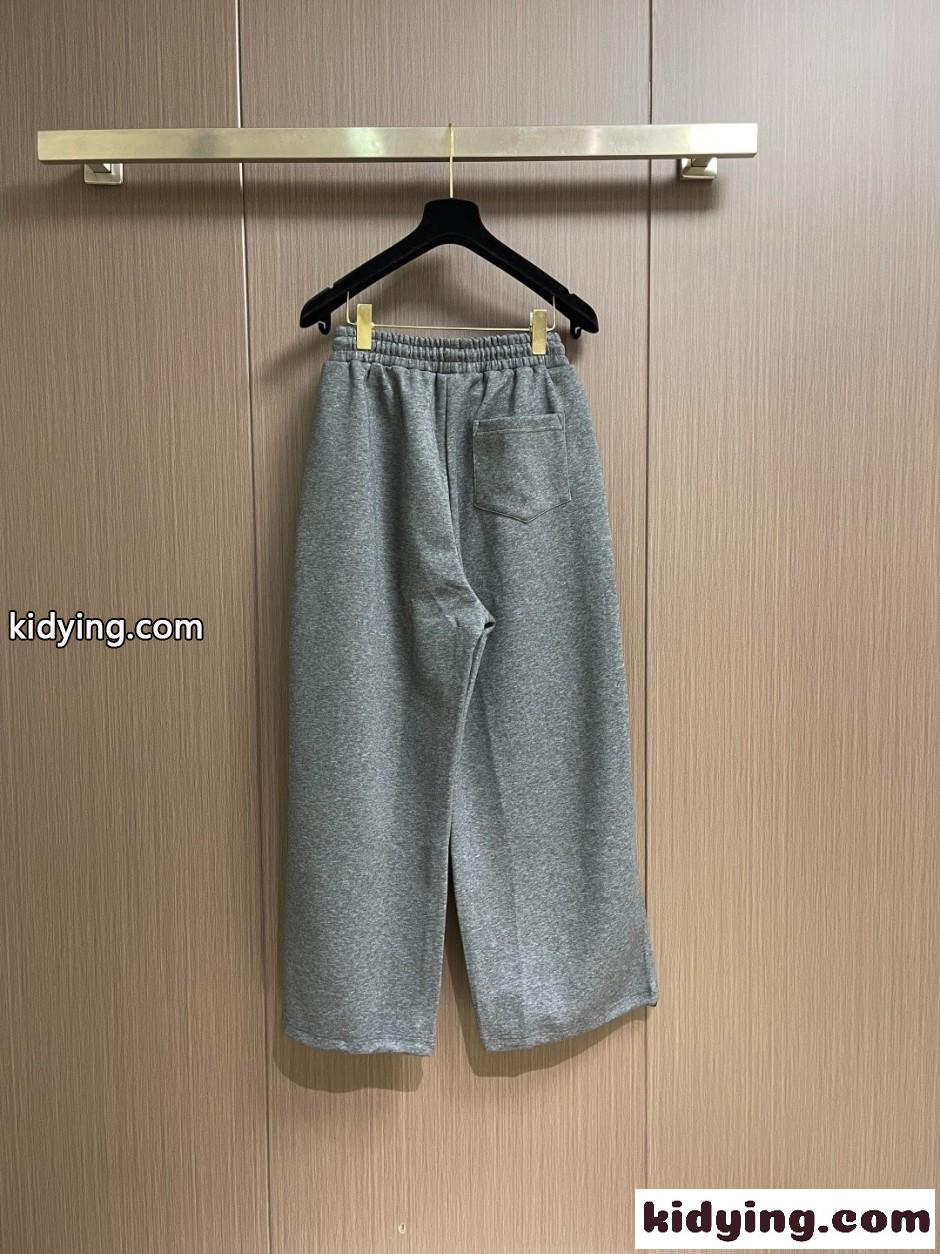 シンプル ロゴ カジュアル スウェットパンツ バレンシアガ パンツ 偽物 グレー-1