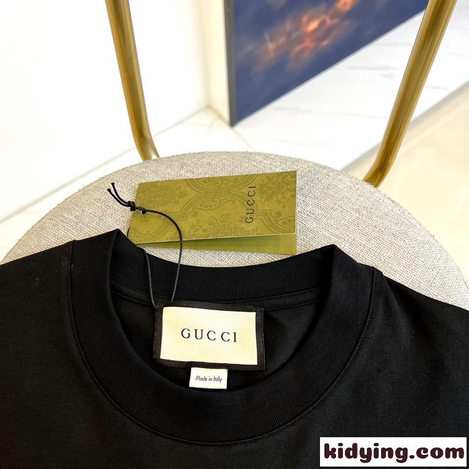 グッチ Tシャツ コピー 定番 合わせやすい ロゴ 半袖tシャツ ブラック-2
