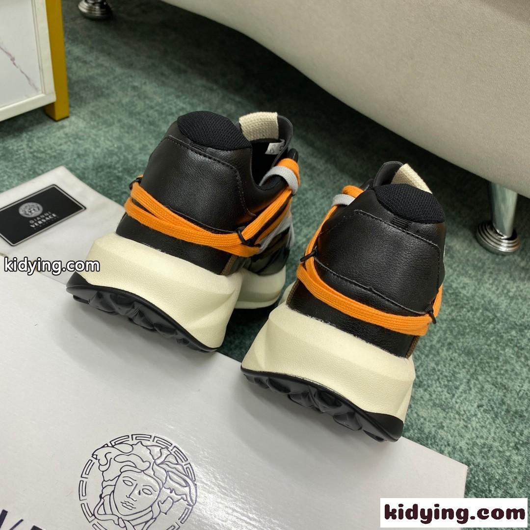 個性的 メンズ ファッション カジュアルジューズ ヴェルサーチェ スニーカー コピー 滑り止め 歩きやすい ブラック-4