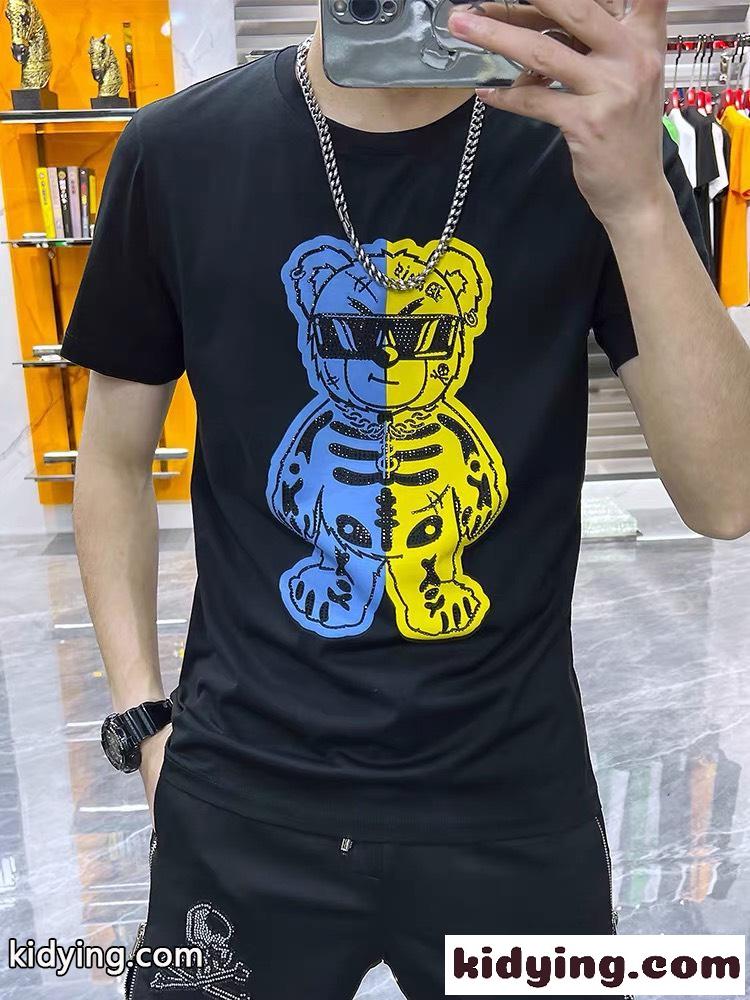 かっこいい カジュアル 春夏 新作 クルーネック ヴェルサーチェ 半袖Tシャツ コピー 快適 メンズ トップス-1