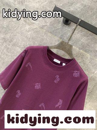 EKD コットンTシャツ バーバリー Tシャツ コピー 半袖 トップス パープル-3