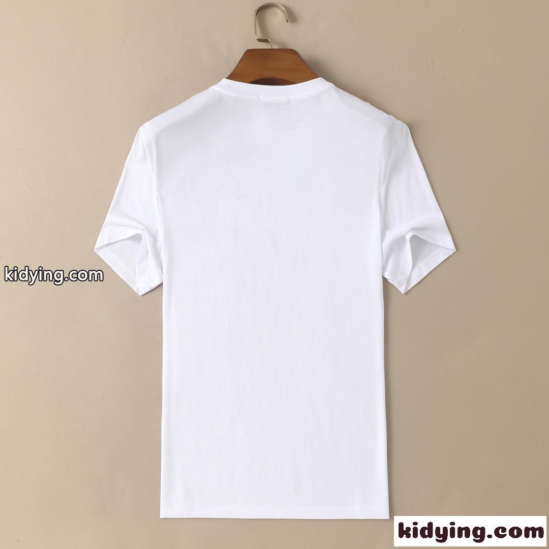 上品 おしゃれ ロゴ 着心地いい シルケット コットン ルイ・ヴィトン tシャツ コピー 半袖 トップス-1