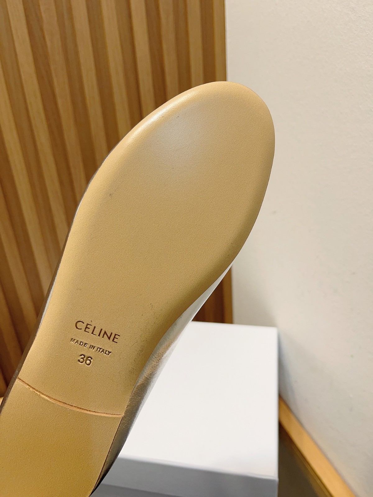 CELINE ダブルストラップ メリージェーン バレリーナ セリーヌ コピー シルバー-4