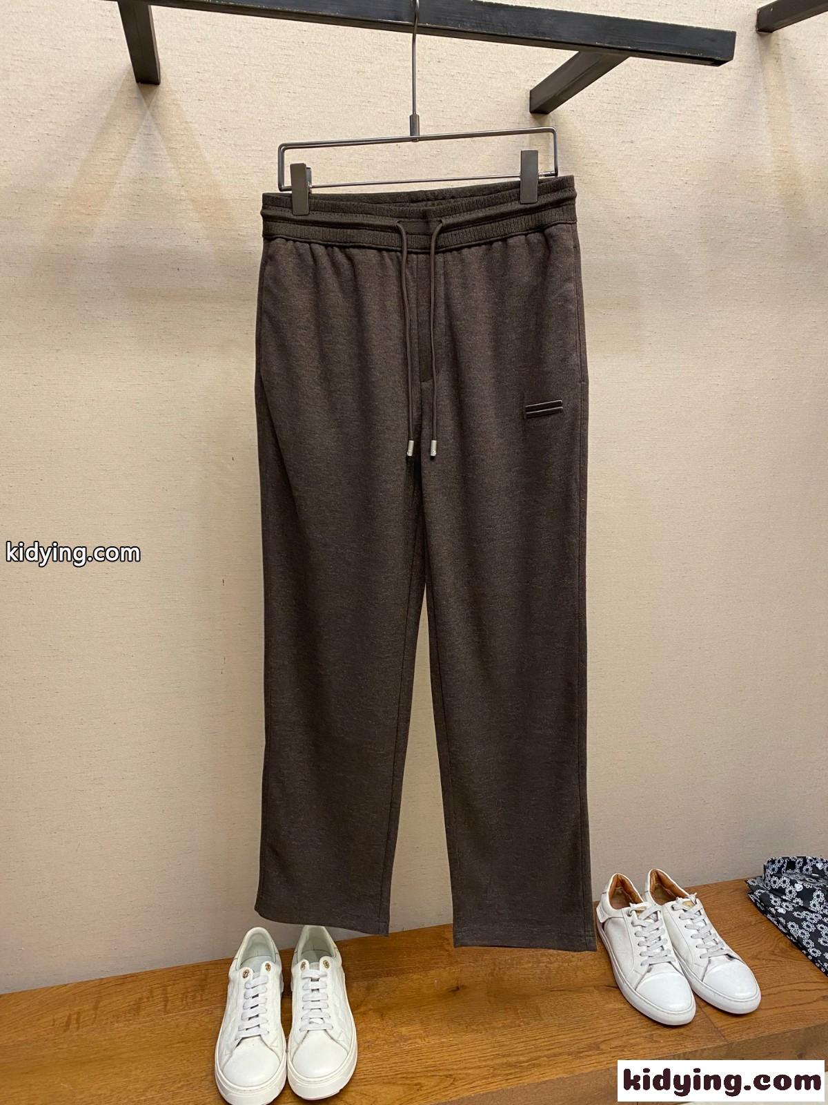 リラックス スウェットパンツ カジュアル エルメネジルド・ゼニア パンツ 偽物 コーヒー-1