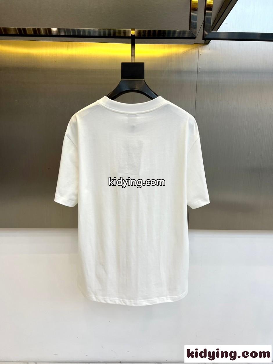 ベーシック ロゴ バーバリー Tシャツ 偽物 クルーネック 半袖Tシャツ ホワイト-3