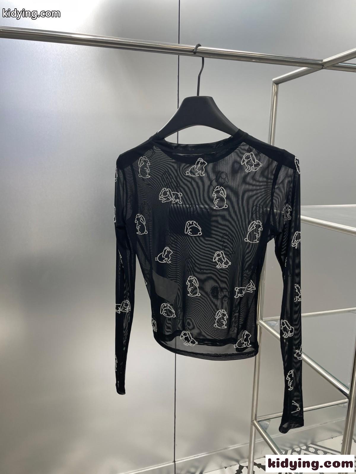 ガージーメッシュ ホットフィックス ロングスリーブtシャツ アレキサンダーワング Tシャツ コピー-0