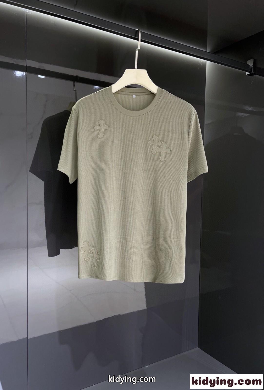 着心地抜群 おしゃれ カジュアル 無地 クロムハーツ 半袖Tシャツ コピー クルーネック 定番-2