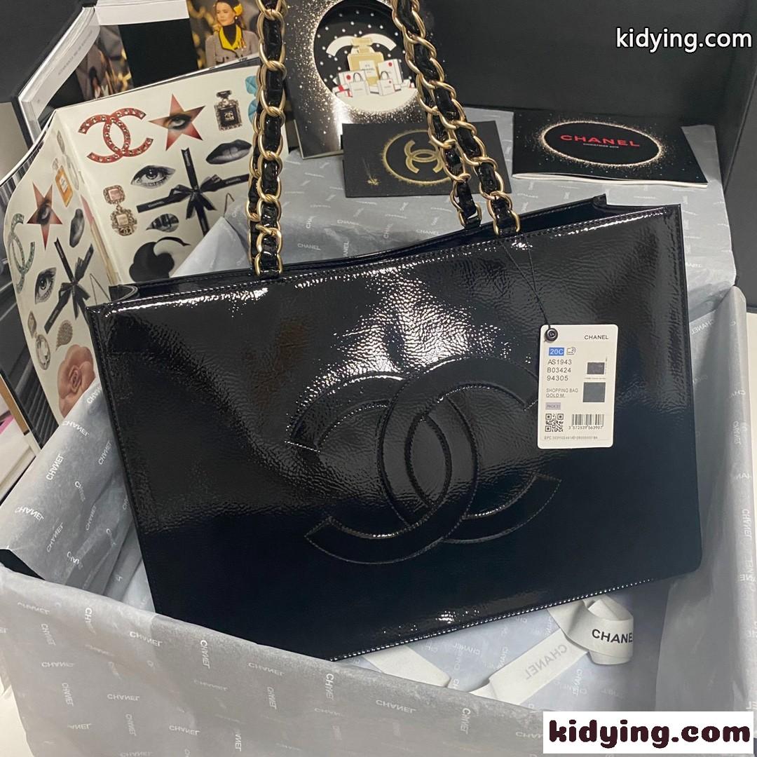 レディース ファッション 大容量 レザー トートバッグ シャネル バッグ 人気 コピー 肩掛け ショルダー ブラック-3