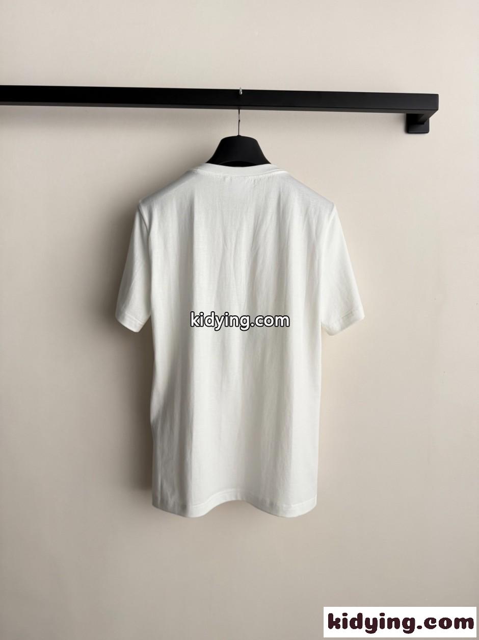 プリント入り コットン 半袖Tシャツ クリスチャン・ディオール Tシャツ コピー ホワイト-0