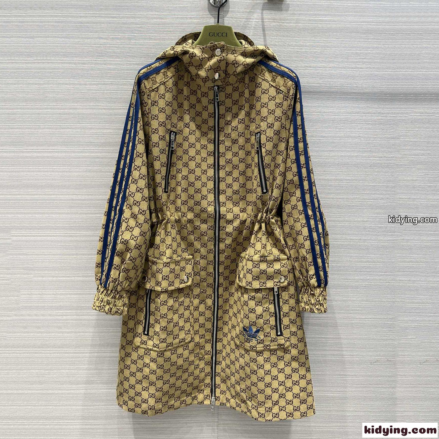 adidas x Gucci カジュアル フード付き ロング グッチ ジャケット コピー アウター-0