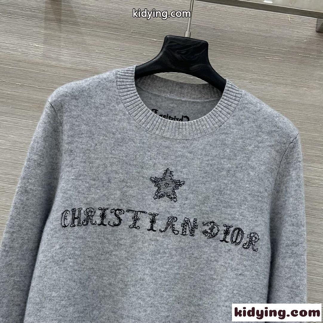 Dior Alphabet カシミヤニット クリスチャン・ディオール セーター コピー グレー-2
