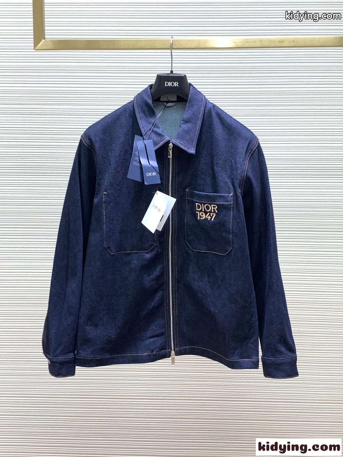 ロゴ入り クリスチャン・ディオール ジャケット コピー デニム シャツ アウター-1