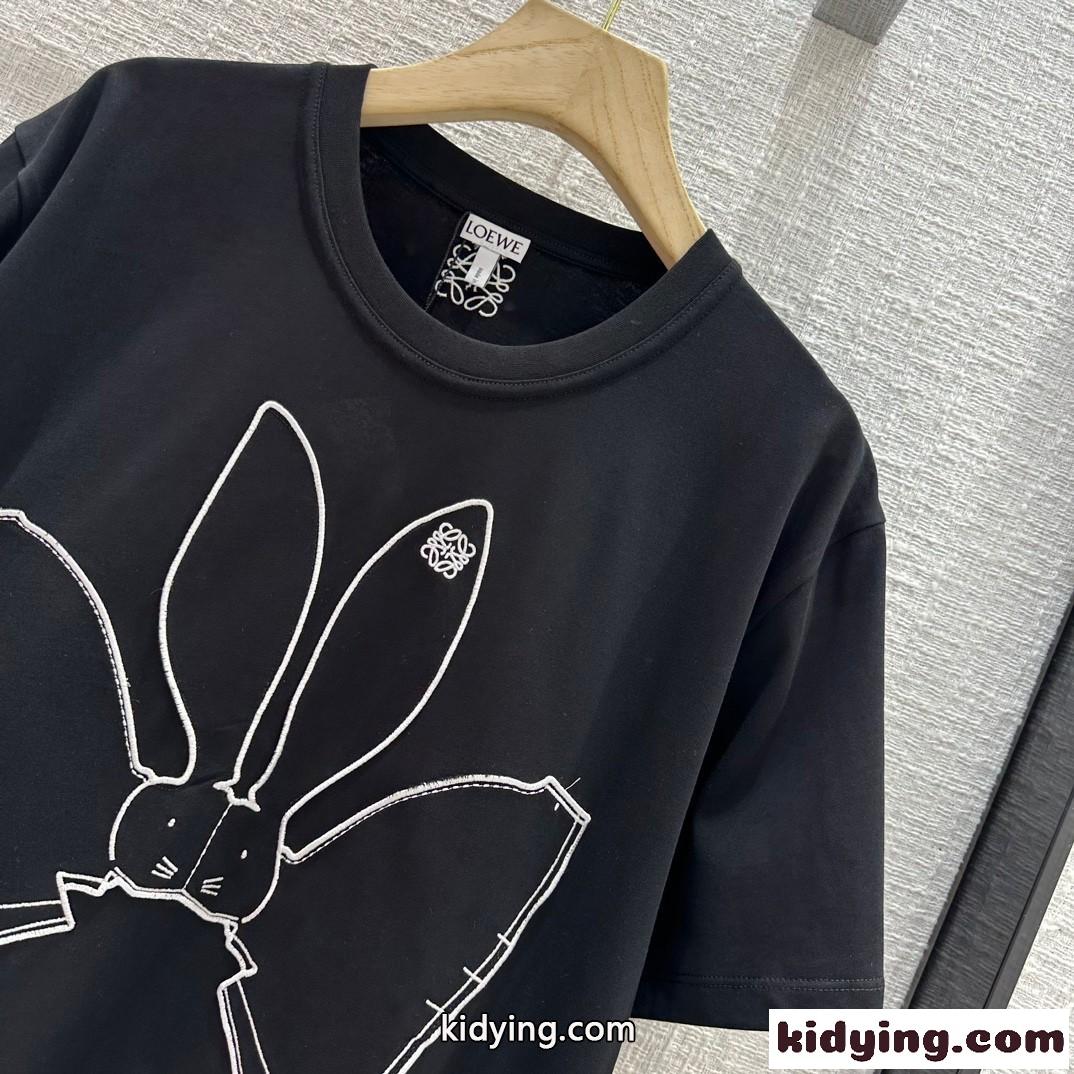新作～可愛い バニー 半袖Tシャツ コットン ロエベ Tシャツ コピー ユニセックス-2