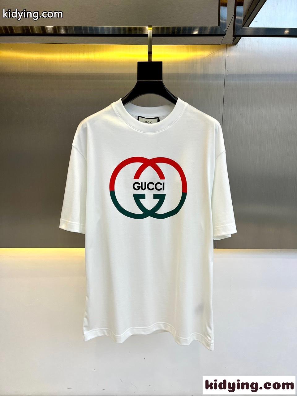 プリント コットンジャージー 半袖Tシャツ グッチ Tシャツ コピー ホワイト-0