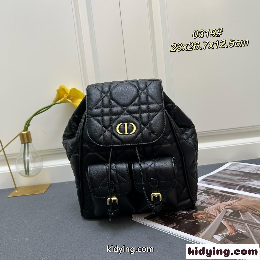 Dior Caro バックパック ミディアム クリスチャン・ディオール バッグ コピー ブラック-0