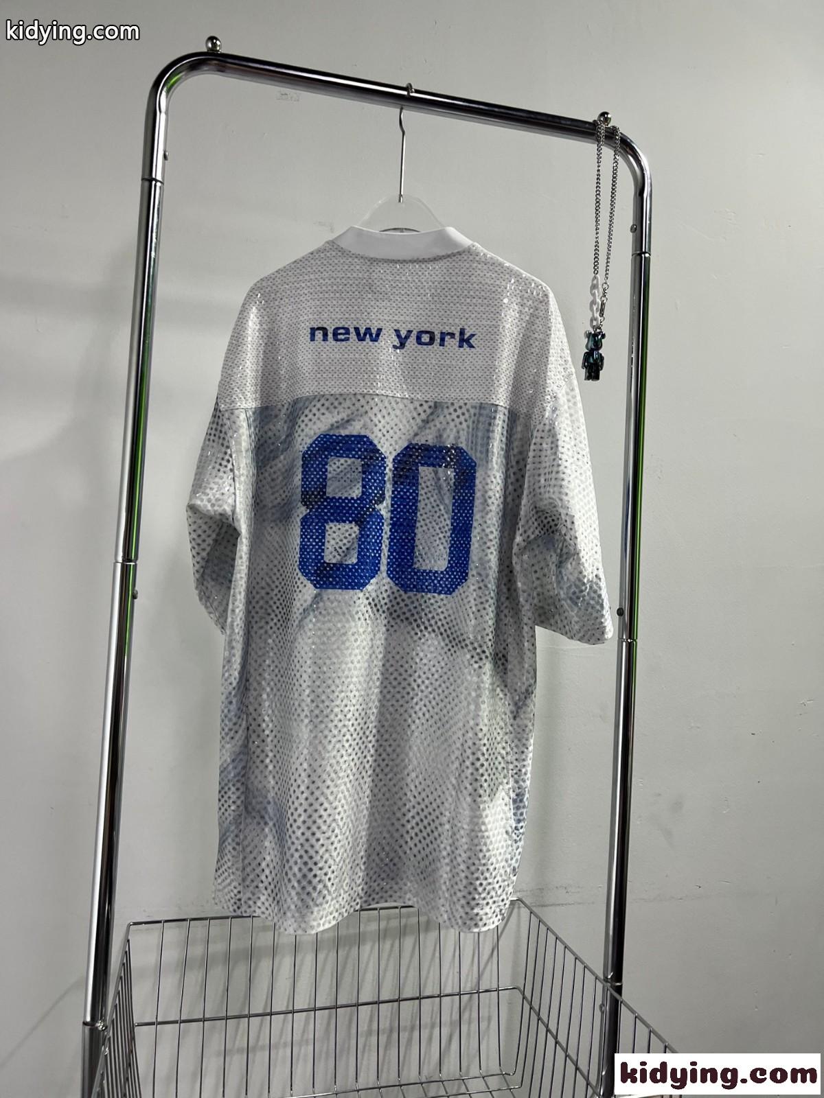 スパンコールファイユ 80 フットボールジャージー アレキサンダーワング Tシャツ コピー-0