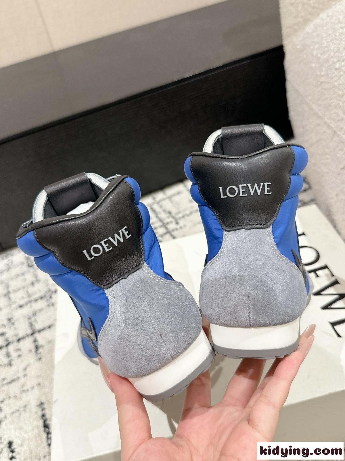 大人気新作～Flow Runner2.0 ハイトップスニーカー ロエベ スニーカー コピー ブルー-4