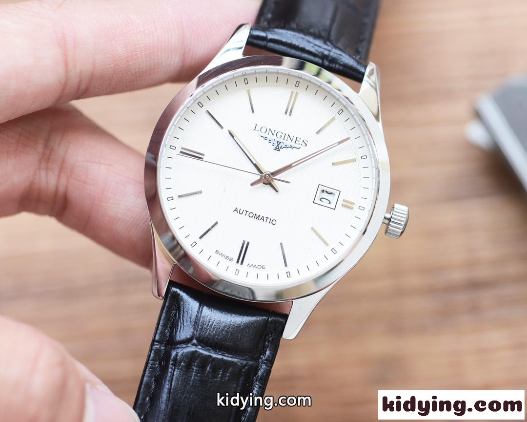 人気 ロンジン 時計 コピー シンプル ビジネス 上品 腕時計 40mm 日付表示-0
