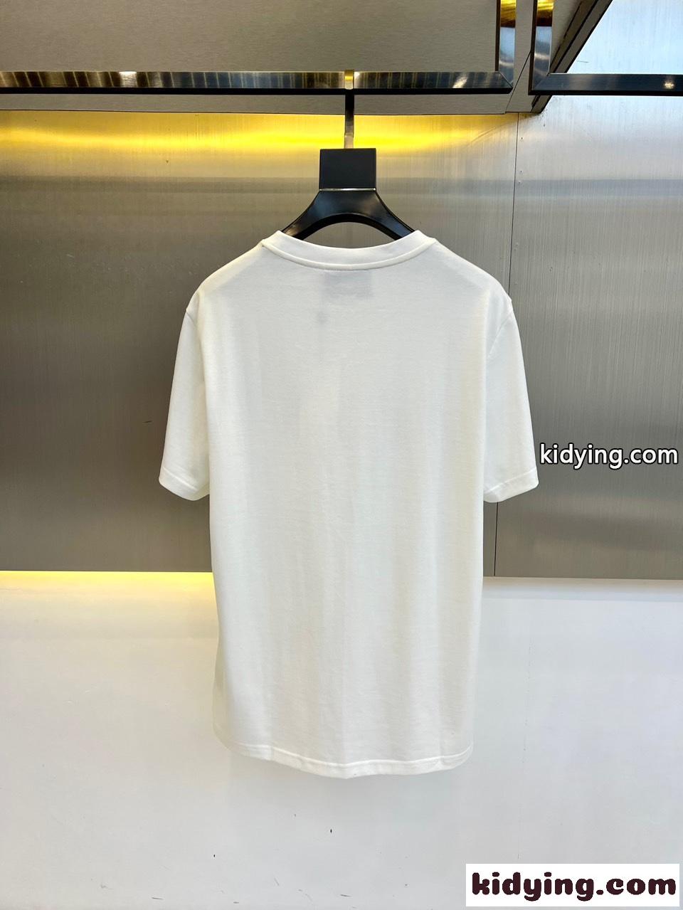 シンプル コットン クルーネック 半袖Tシャツ グッチ Tシャツ 偽物 ホワイト-3