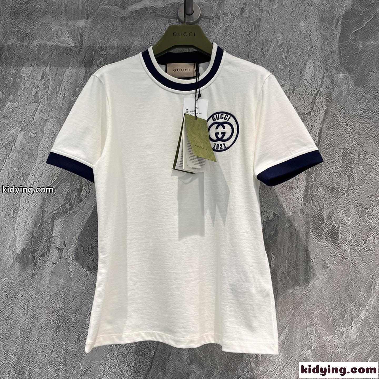 定番 ロゴ 合わせやすい クルーネック グッチ Tシャツ コピー コットン 半袖-0