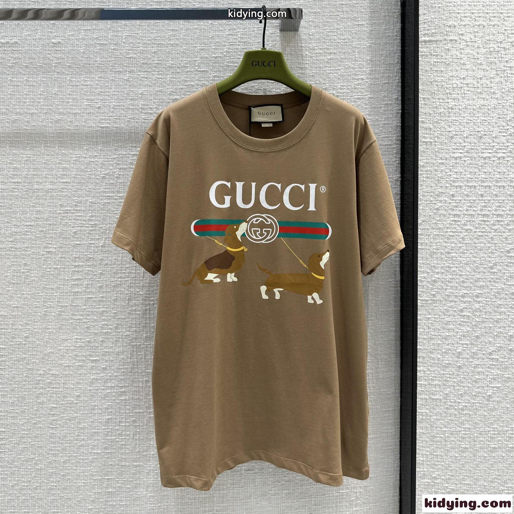 カジュアル プリント コットン 半袖Tシャツ グッチ Tシャツ コピー オーバーサイズ-2