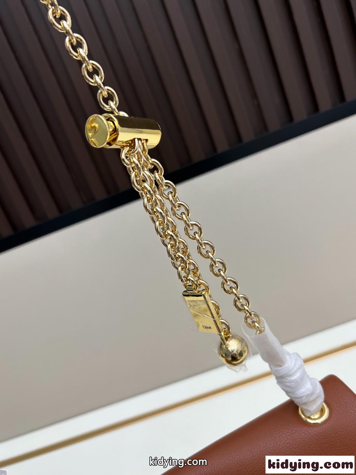 人気 グレインレザー クロエ バッグ スーパーコピー Chloé Heritage ショルダーバッグ ブラウン-2