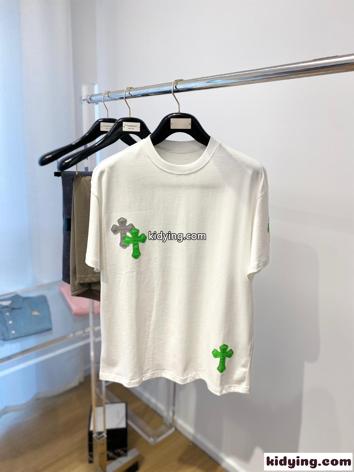 シンプル 着回し 着心地いい コットン 半袖Tシャツ クロムハーツ Tシャツ コピー メンズ-0