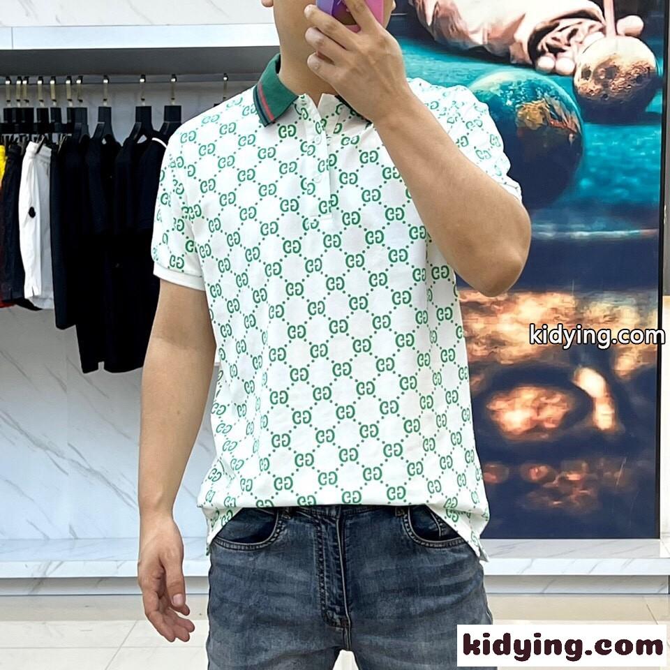 GG ストレッチ コットン ポロシャツ グッチ Tシャツ コピー メンズ-1