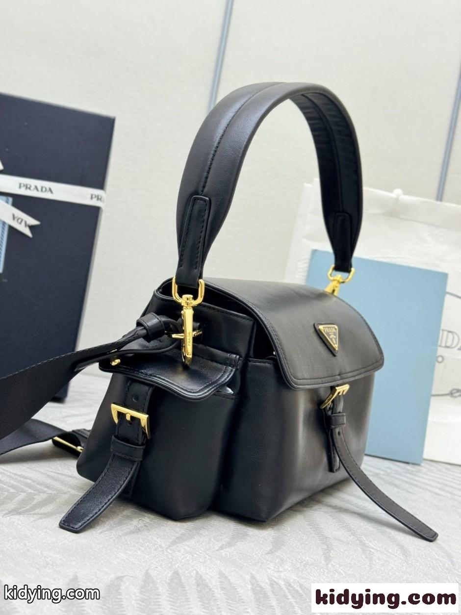 定番 人気 ナッパレザー ショルダーバッグ プラダ バッグ スーパーコピー 1BD394 ブラック-1