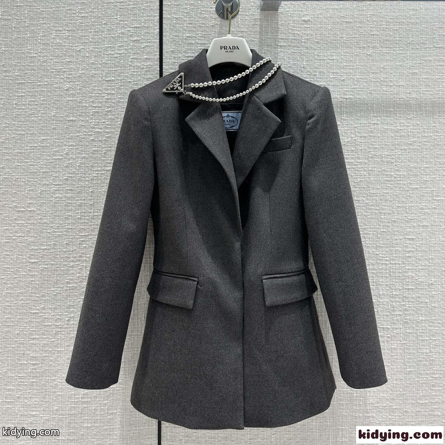 女性らしい 上品 エレガント ウール シングルブレスト プラダ ジャケット コピー スリム-0