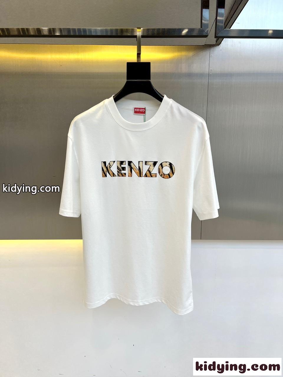 シンプル ロゴ 半袖Tシャツ ケンゾー Tシャツ コピー クルーネック ホワイト-0