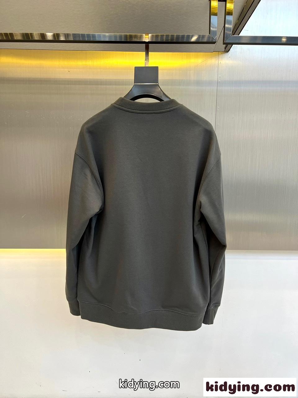 定番 ロゴプリント クルーネック スウェットシャツ フェンディ Tシャツ コピー グレー-4