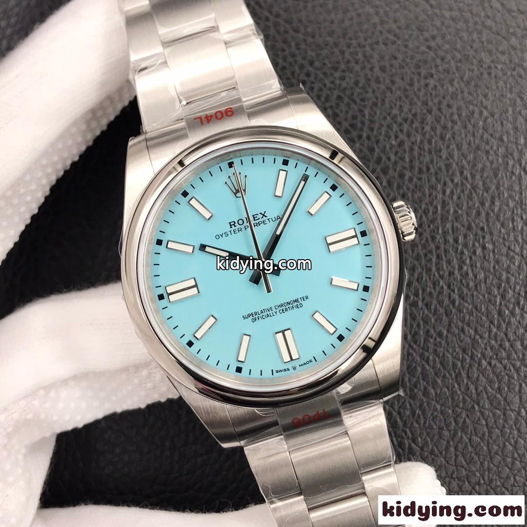 ターコイズブルー オイスター パーペチュアル 41mm メンズ 時計 ロレックス 腕時計 コピー-1