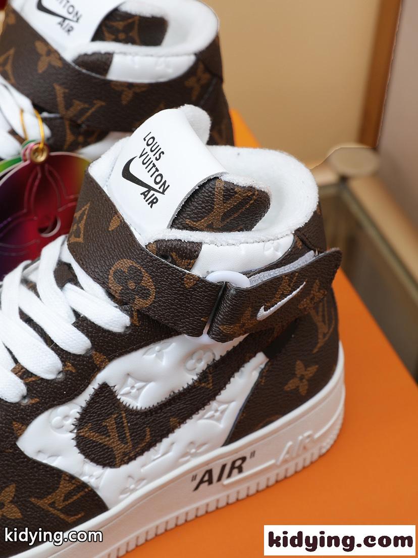 Louis Vuitton x OFF-WHITE x Nike オフホワイト スニーカー コピー カジュアル  高級感 人気 ハイカット おしゃれ-3