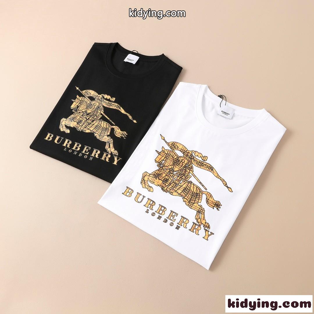 大きいサイズ ロゴプリント 快適 Tシャツ バーバリー 半袖Tシャツ コピー ベーシック クルーネック-0