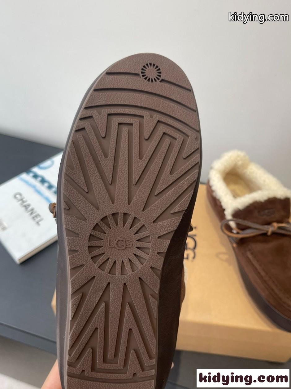 UGG アグ スーパーコピー 大人気 ムートンモカシン スリッポン ダークブラウン-3