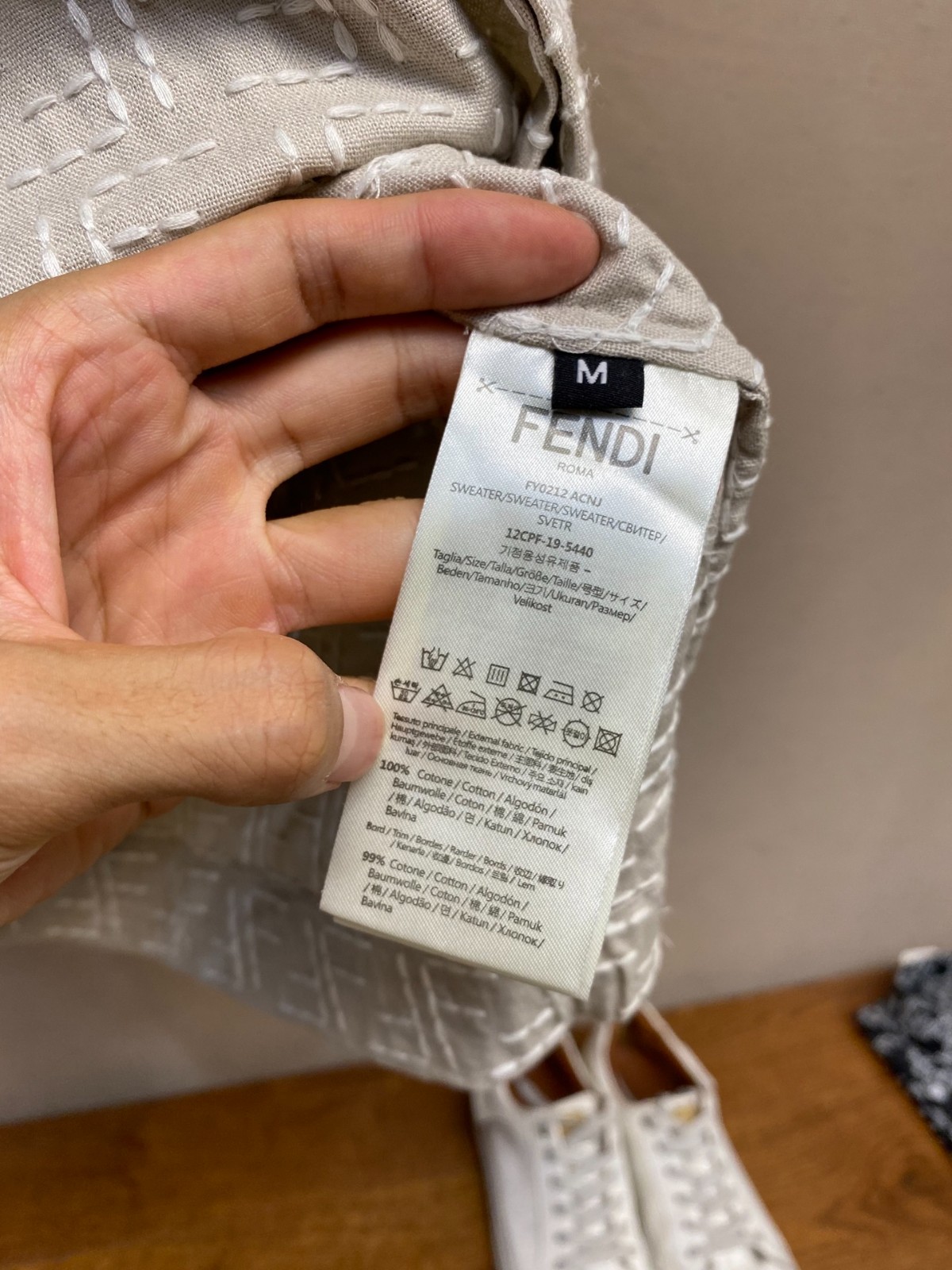カジュアル 上品 FFジャカード フェンディ シャツ コピー 半袖トップス ベージュ-4