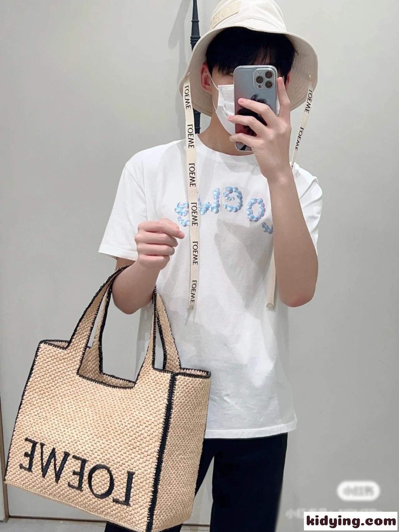 ユニセックス シンプル バブル Tシャツ ロエベ Tシャツ コピー コットン-3