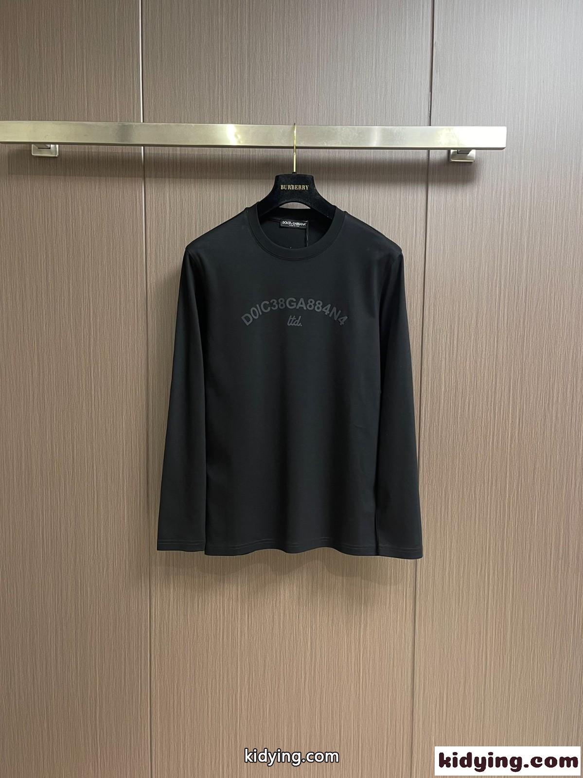 ベーシック ドルチェ&ガッバーナ Tシャツ コピー ロゴ コットン 長袖Tシャツ-0