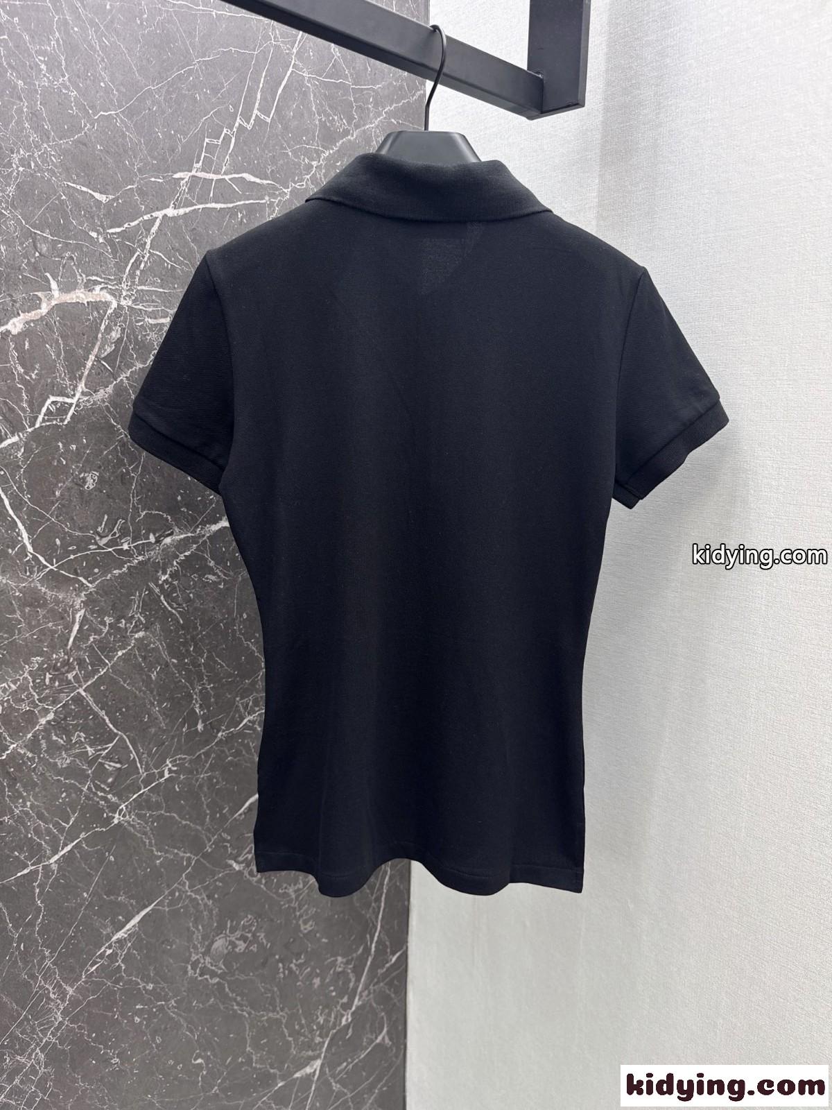 スリム フィット ストレッチ ポロシャツ ラルフローレン 半袖Tシャツ コピー ブラック-4