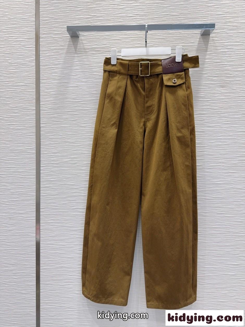 スタイリッシュ カジュアル ロエベ ベルト付き パンツ スーパーコピー-2