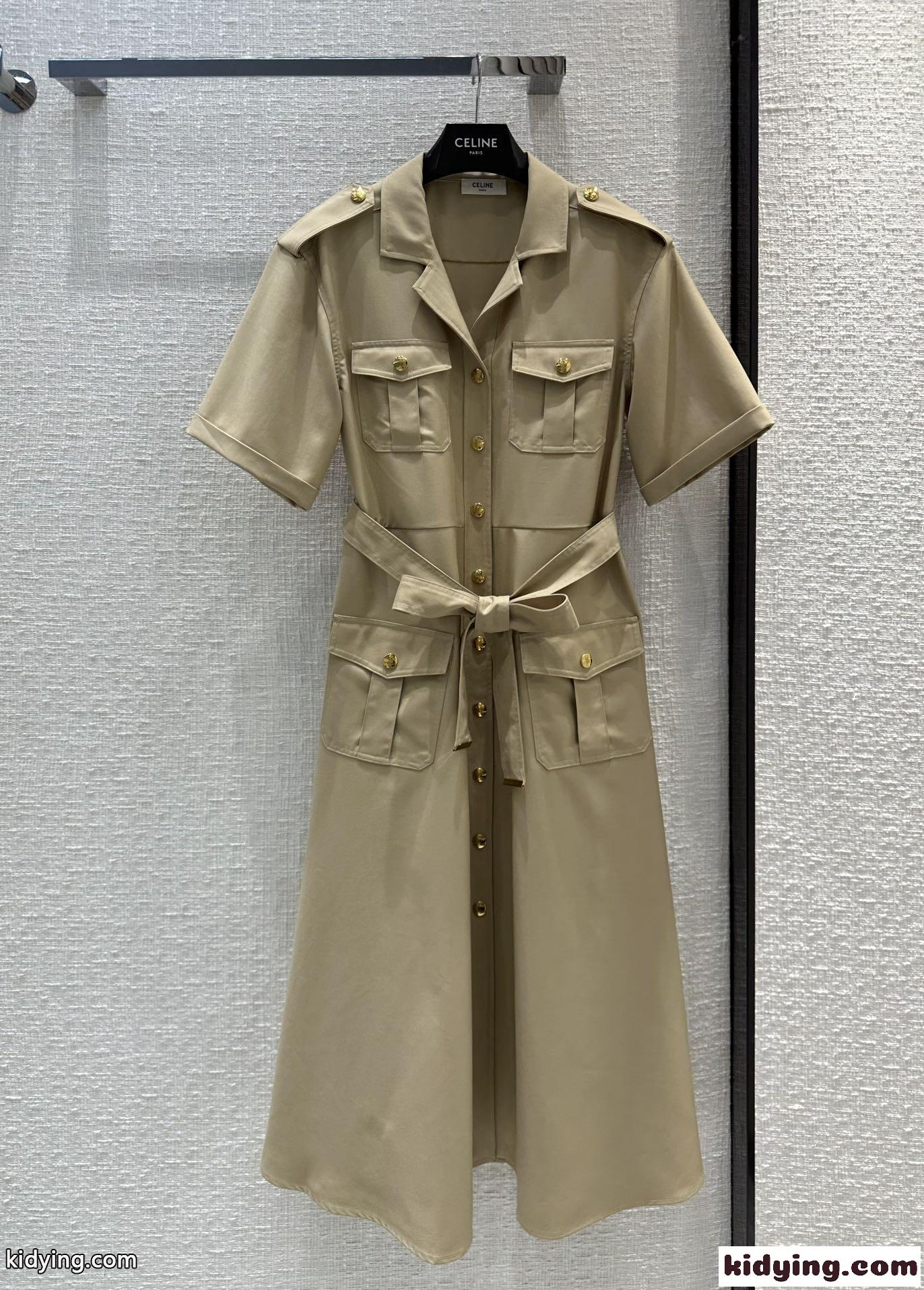 カジュアル 上品 半袖 シャツドレス セリーヌ ワンピース コピー レディース-2