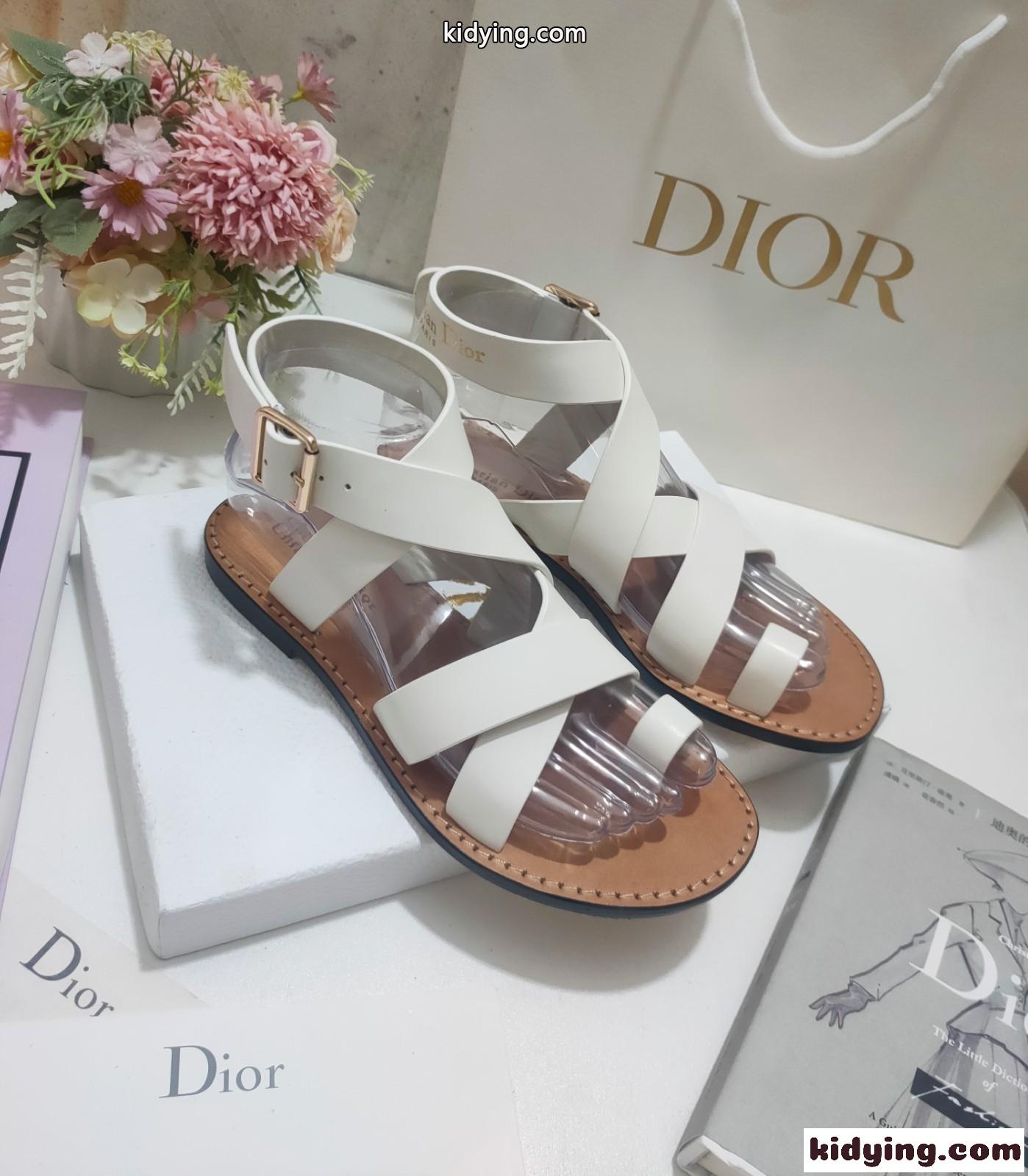 Dioriviera Dior Sun トゥリング サンダル クリスチャン・ディオール サンダル コピー ホワイト-1